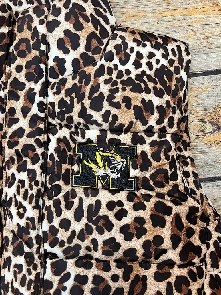 Mizzou Tigers Embroidered Leopard Vest-Medium|8109