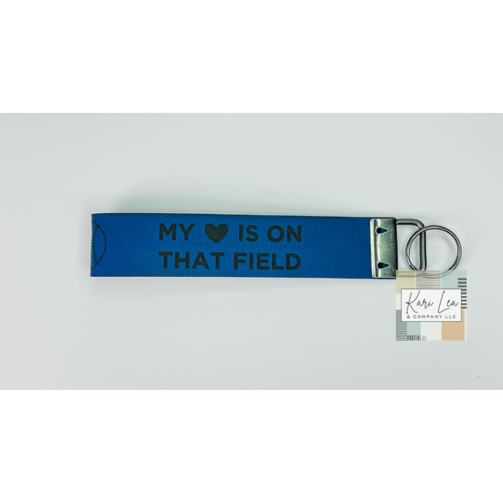 Leather Wristlet - Baseball Mom (Blue/Black)|8419