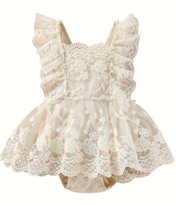 Embroidered Lace Romper|5230