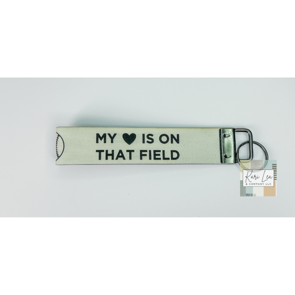 Leather Wristlet - Softball Mom (White)|8435