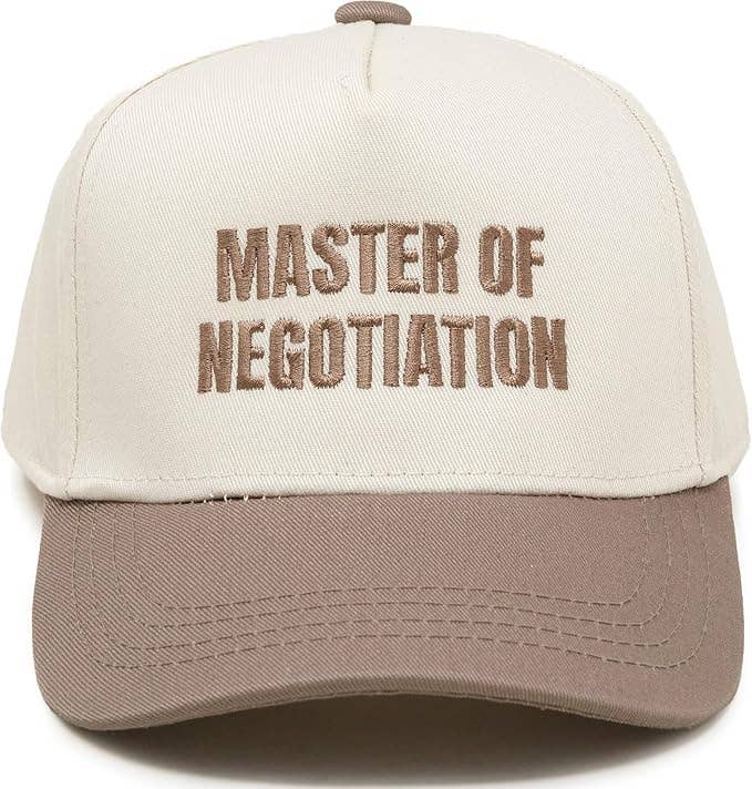 Kid/Baby 2-Tone Cap: Master Of Negotiation - Khaki/Beige