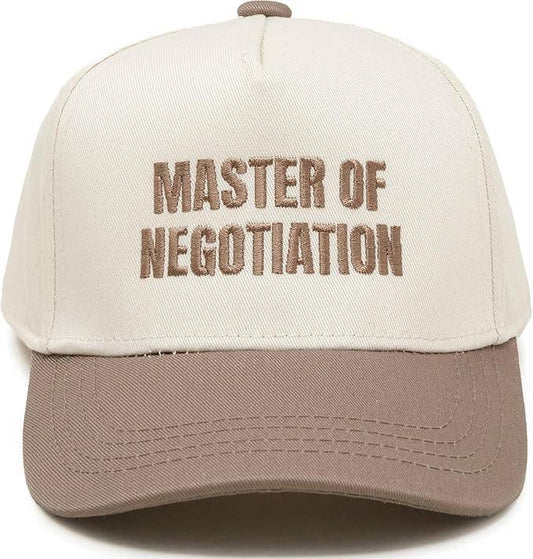 Kid/Baby 2-Tone Cap: Master Of Negotiation - Khaki/Beige