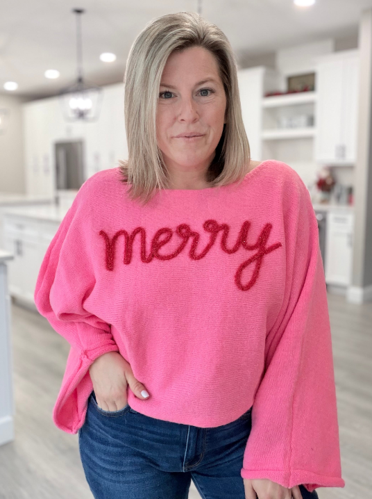 Pink Merry Sweater- Simply Kane Boutique|8578