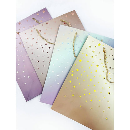 Ombre Star Design Embossed Gift Bag