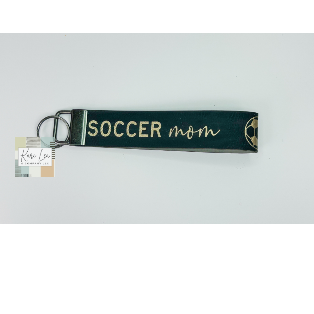 Leather Wristlet - Soccer Mom (Black/Gold)|8408