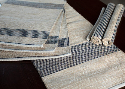 Jute Table Runner (56 inch) and Six Mats (Set of 7)|9222