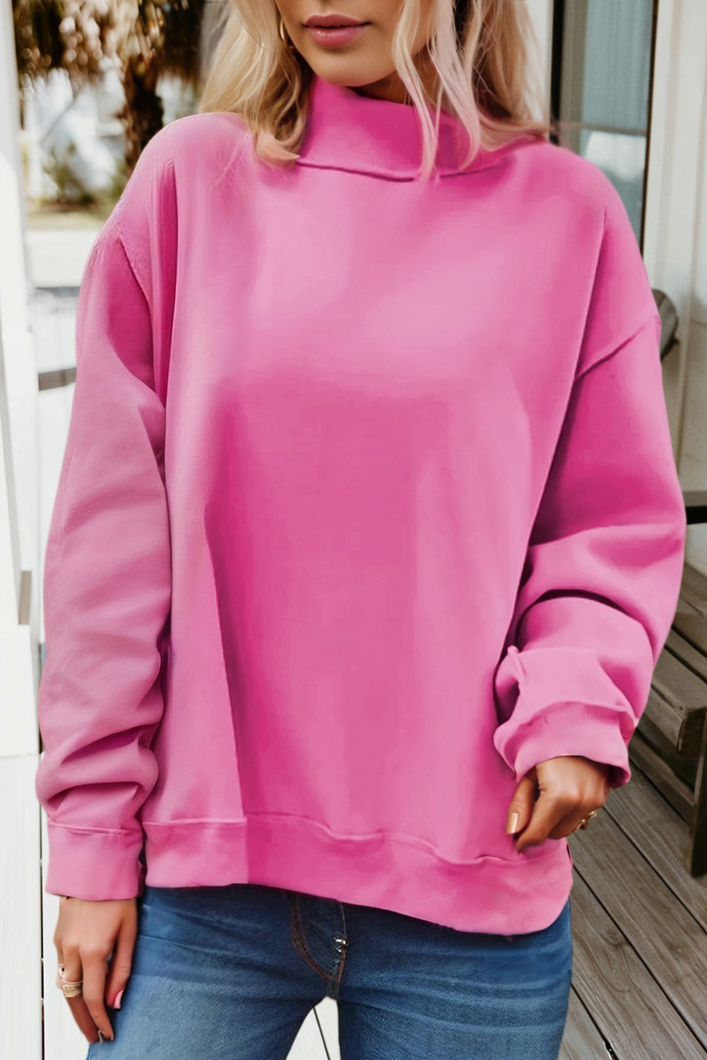 66 Game Day Oversize Reversible Mock Neck Sweatshirt (S-XL)