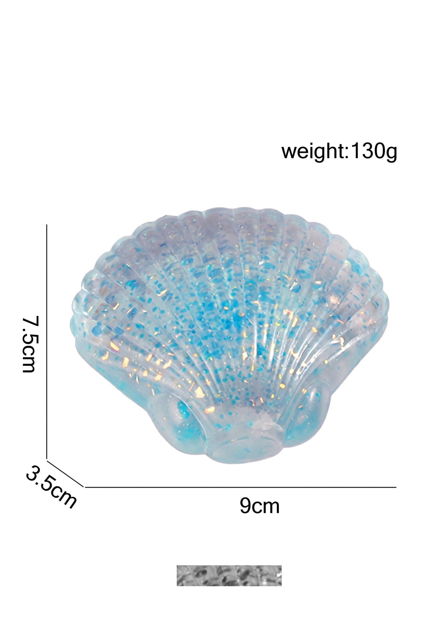 Seashell Shaped Glitter Squishy Stress Relief Squeeze Toy