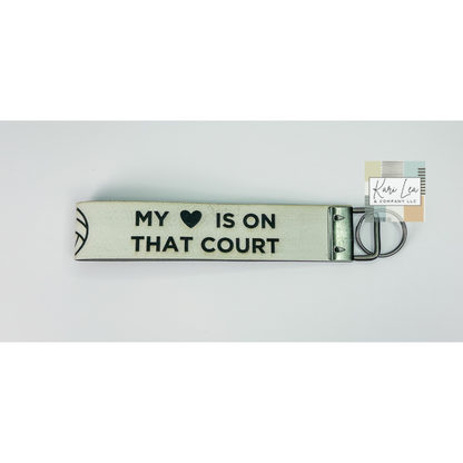 Leather Wristlet - Volleyball Mom (White)|8345