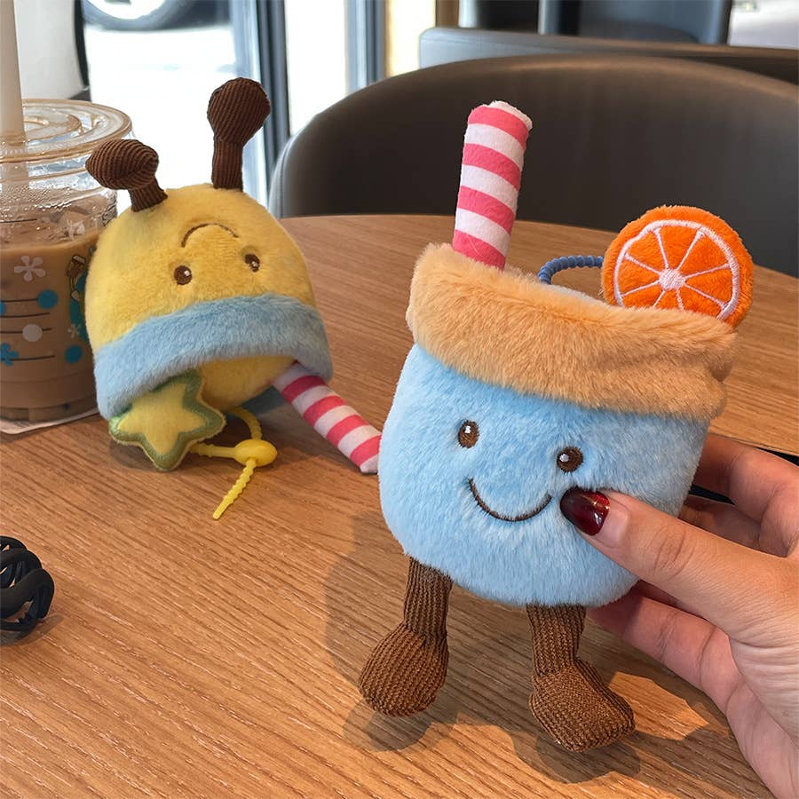 Summer Fruit Soda plush toy keychain charm gift
