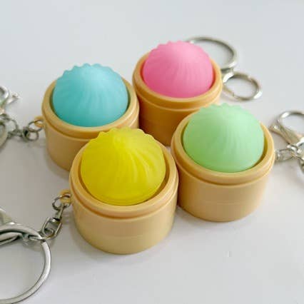 Cute Mini DUMPLINGS Press Button Keychain Bag Charm