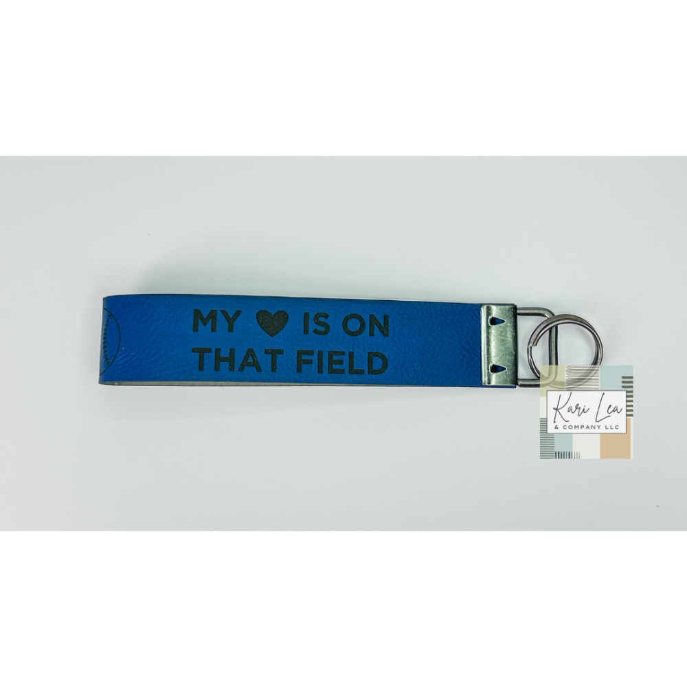Leather Wristlet - Softball Mom (Blue/Black)|8437
