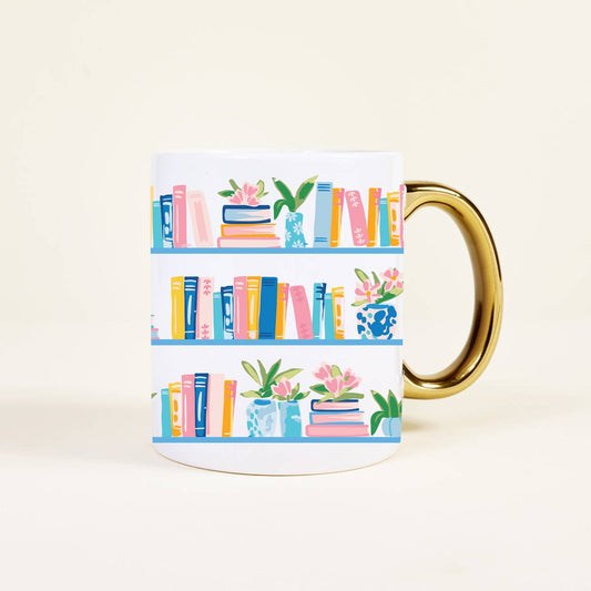 11 oz Cozy Cute Ceramic Mug–Book Shelfie