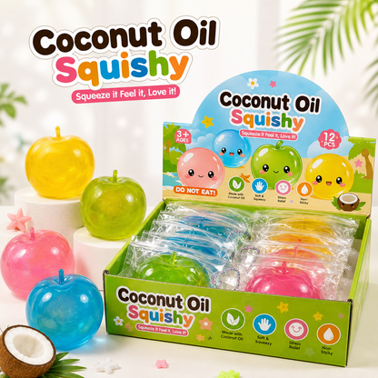 Coconut Oil Squishy Apple Squeeze Toy — Stretchy Stress Ball