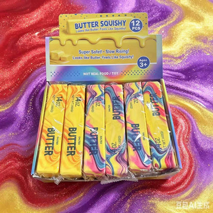 Large Tie-Dye Butter Squishy – Jumbo Slow-Rising Stress Toy