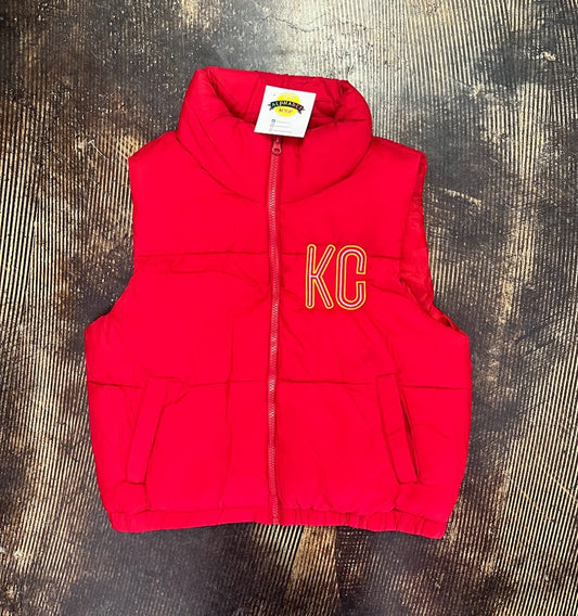 KC Chiefs red puffer vest|509