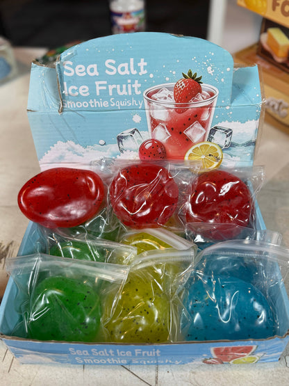 Sea Salt Ice Fruit Smoothie Squishy – Colorful Jelly Fruit S