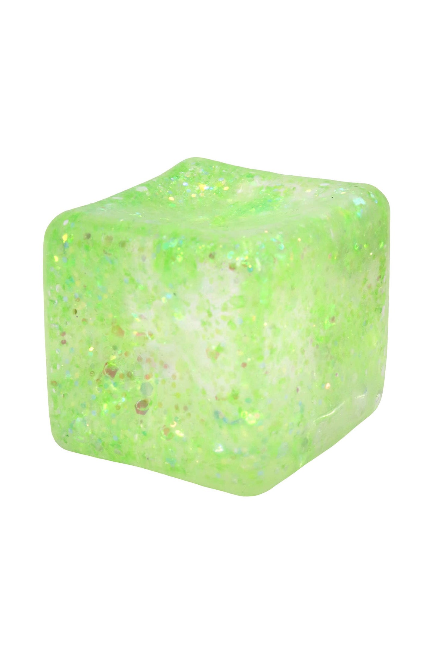 Shimmery Glitter Cube Putty Filled Squishy - 12 Pcs