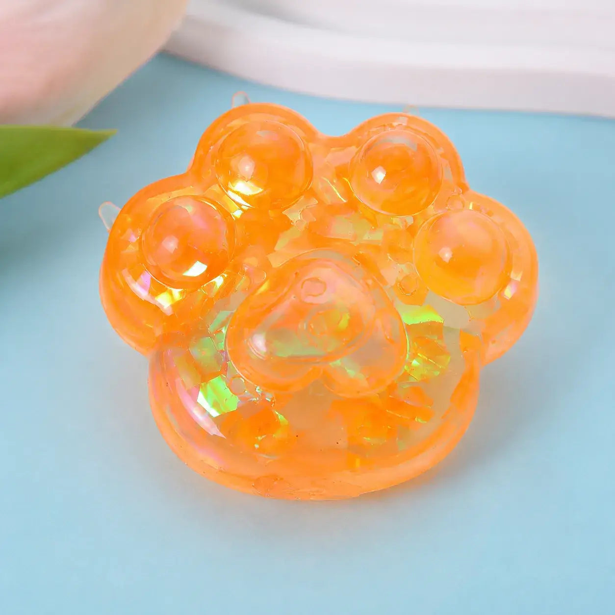 Glitter Cat Paw Slow Rising Squishy Stress Relief Toy