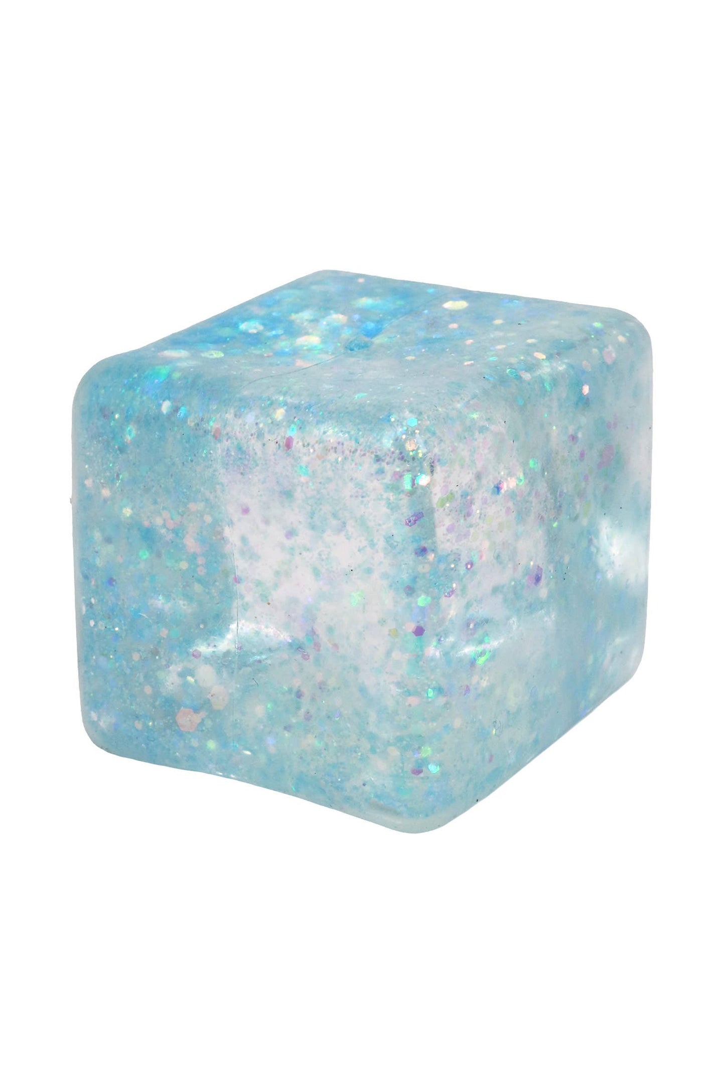 Shimmery Glitter Cube Putty Filled Squishy - 12 Pcs
