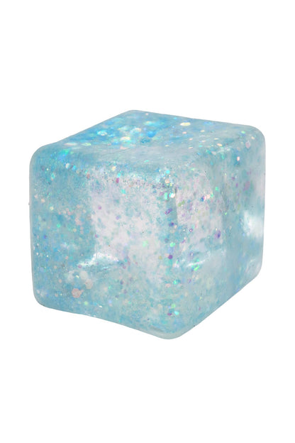 Shimmery Glitter Cube Putty Filled Squishy - 12 Pcs