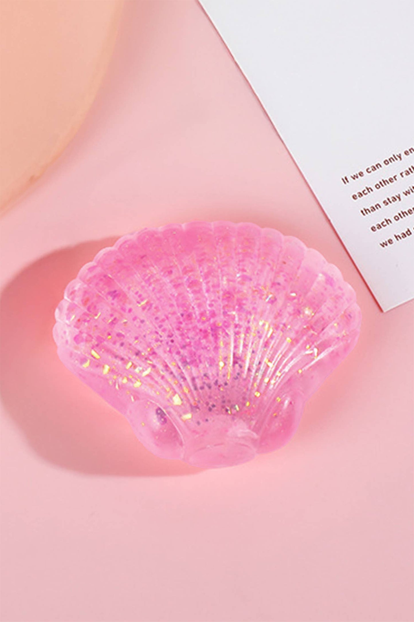 Seashell Shaped Glitter Squishy Stress Relief Squeeze Toy