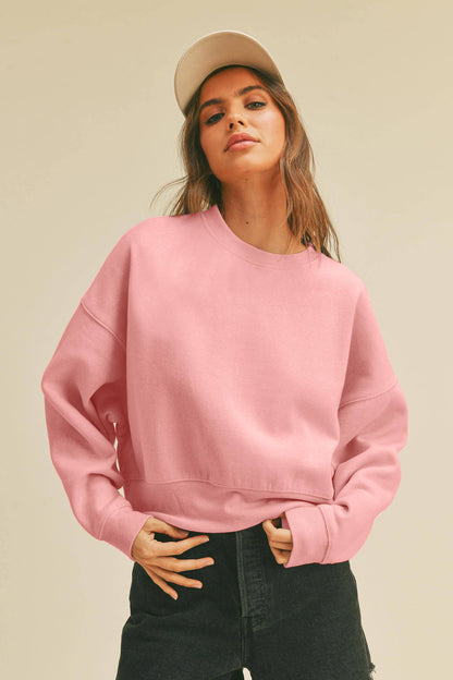 Blank Short Cropped Long Sleeve Sweatshirt