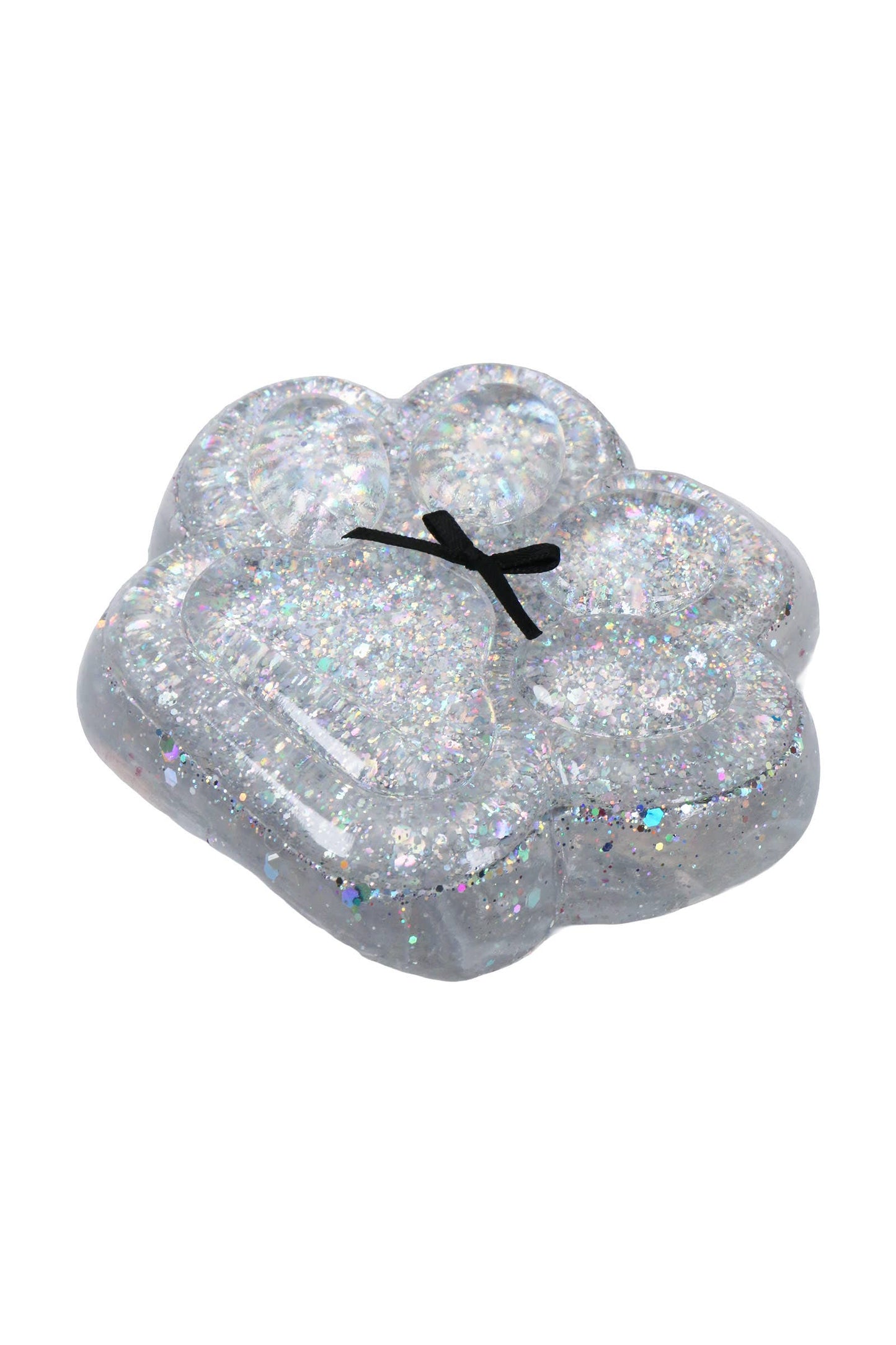 5 Inch Glittery Animal Paw Ribbon Mochi Sticky Squishy Bag