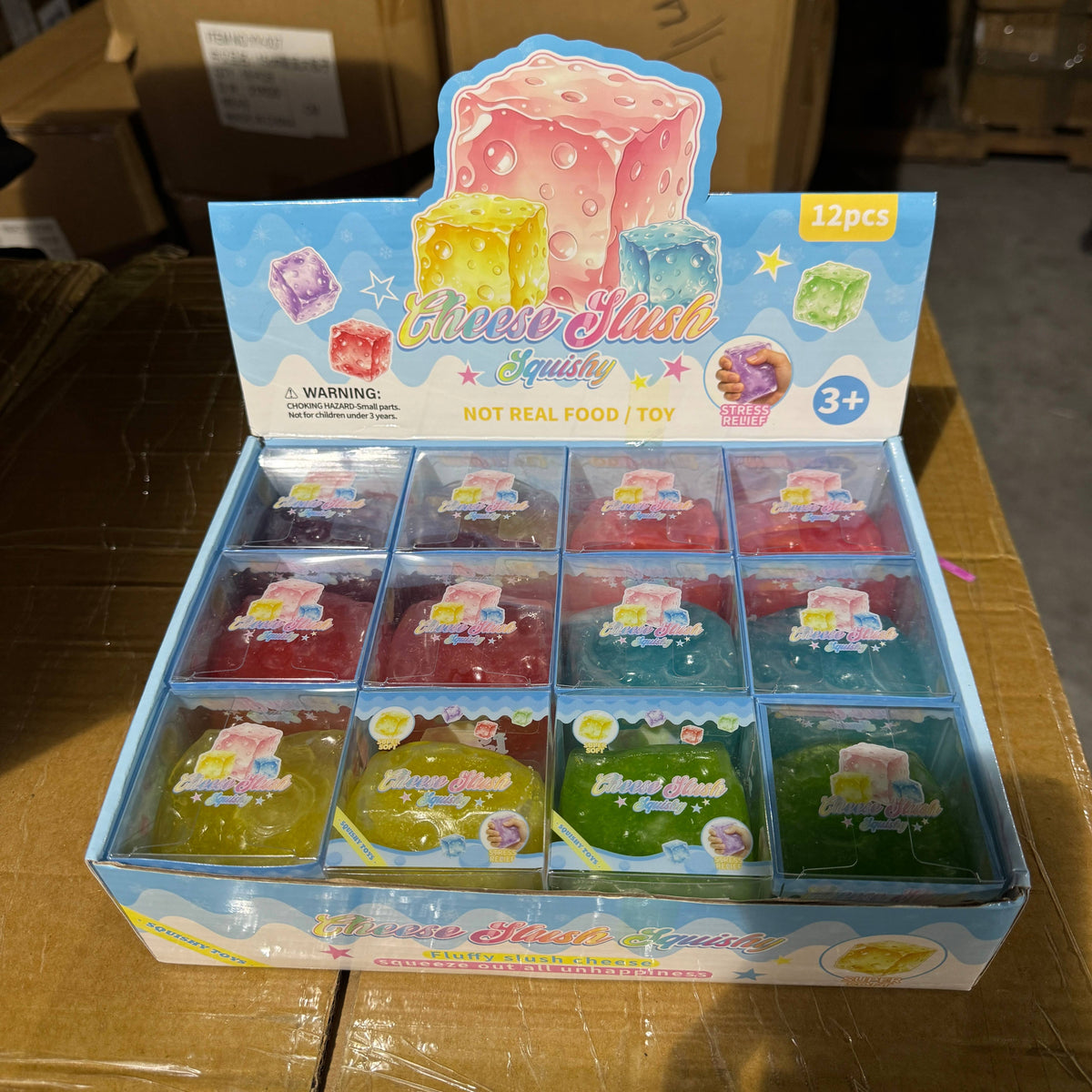 Cheese Icy Slushy Square Squishy 12/pk | A229