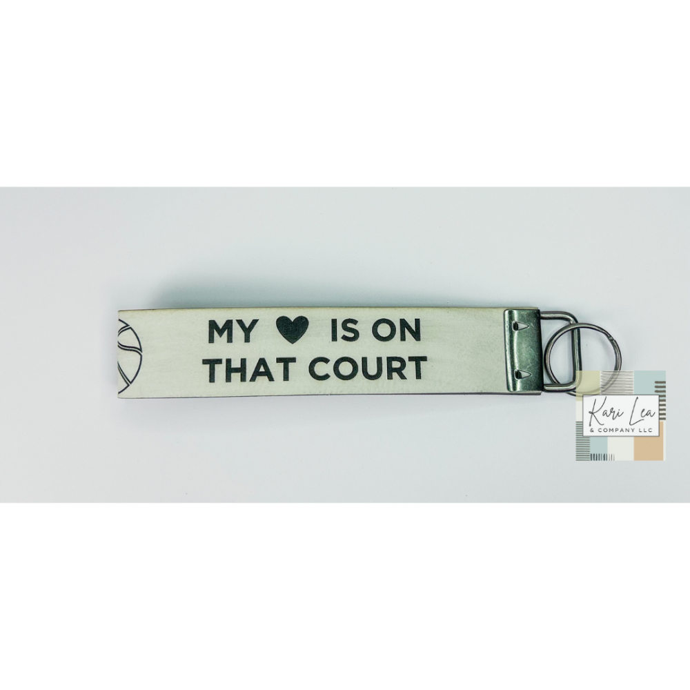 Leather Wristlet - Basketball Mom (White)|8377