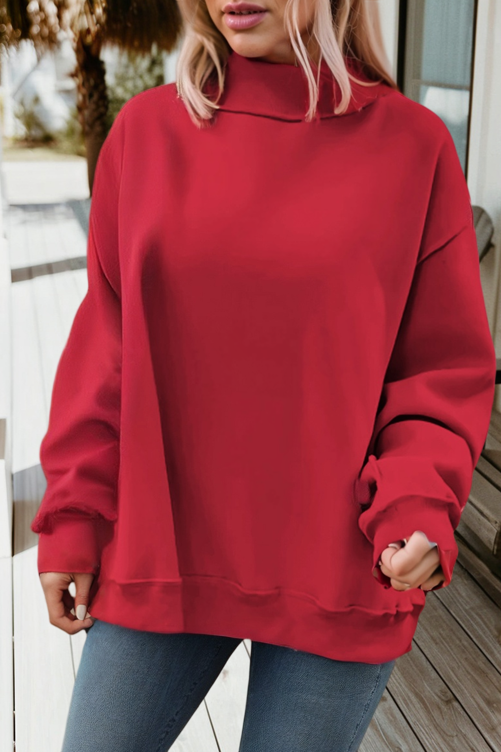 66 Game Day Oversize Reversible Mock Neck Sweatshirt (S-XL)