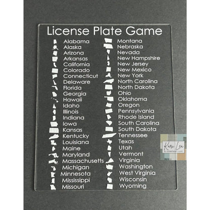 License Plate Game - Acrylic Travel Game|9152