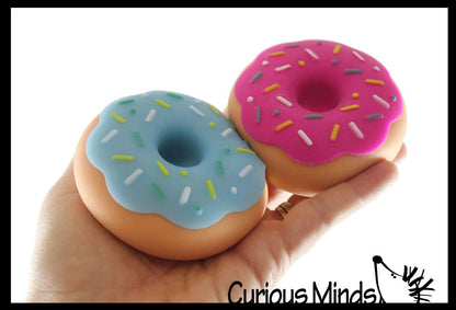 1 Cute Donut Doughnut Soft Doh Filled Stretch Ball with Remo