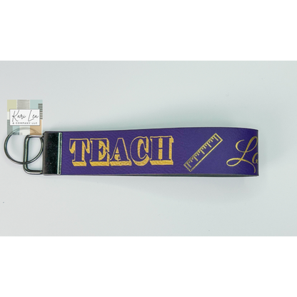Leather Wristlet - Teacher (Purple)|8338