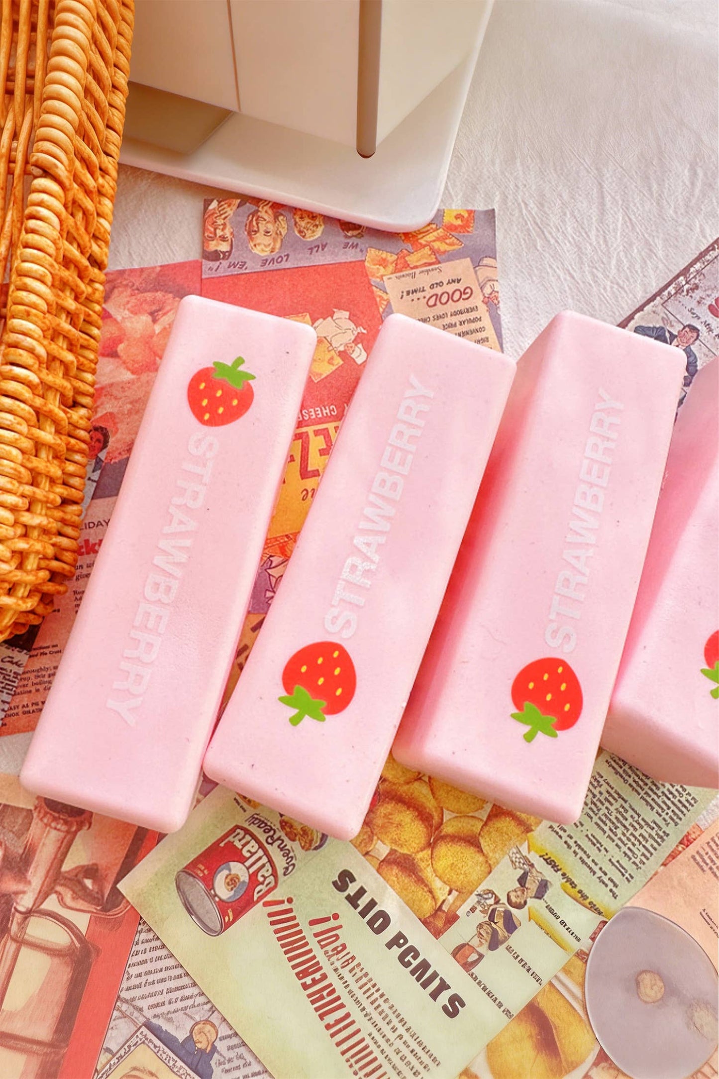 LDC 1PC PU Strawberry Sticker Relieve Pressure Squishy Toy