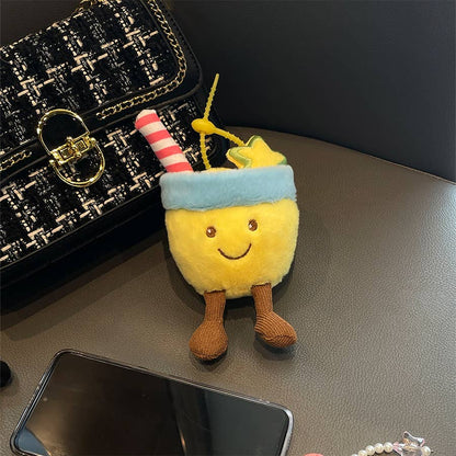 Summer Fruit Soda plush toy keychain charm gift
