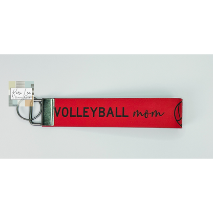 Leather Wristlet - Volleyball Mom (Red)|8342