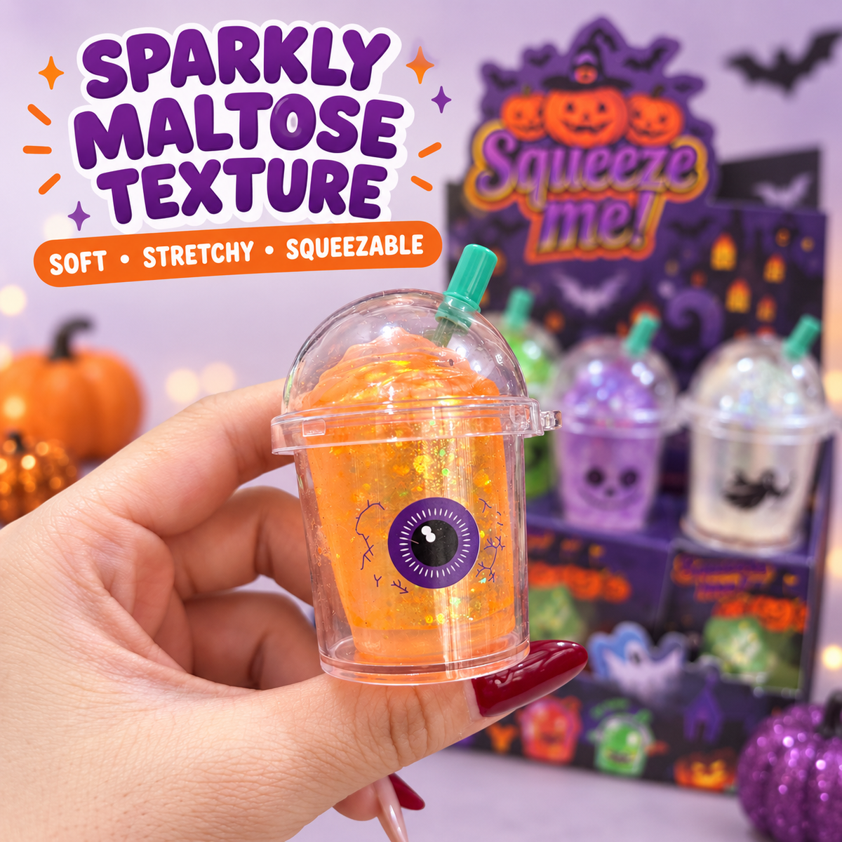 Halloween Milk Tea Cup Squishy Fidget Stress Relief Gift Set