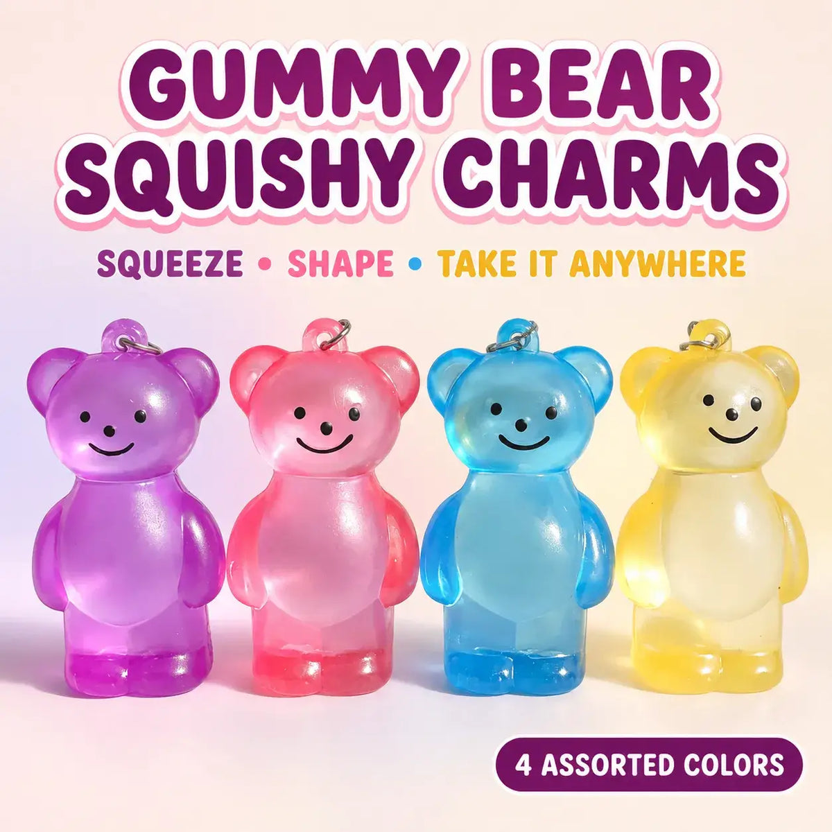 Maltose Bear Squishy Stress Keychain Charm