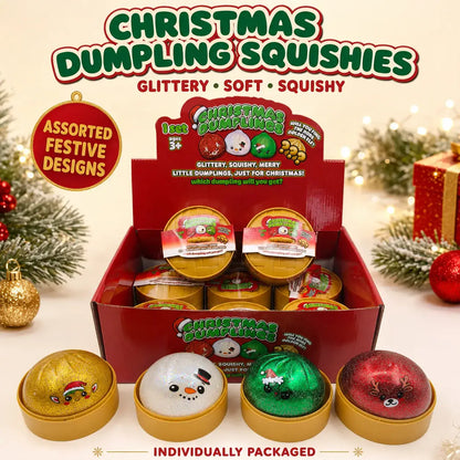 Christmas Glitter Pop-Bead Dumpling Squishy Mystery Toy