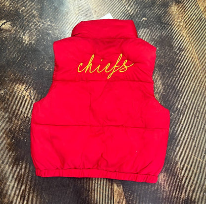 KC Chiefs red puffer vest|510