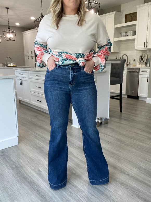 Judy Blue High Waisted Dark Flare|6803
