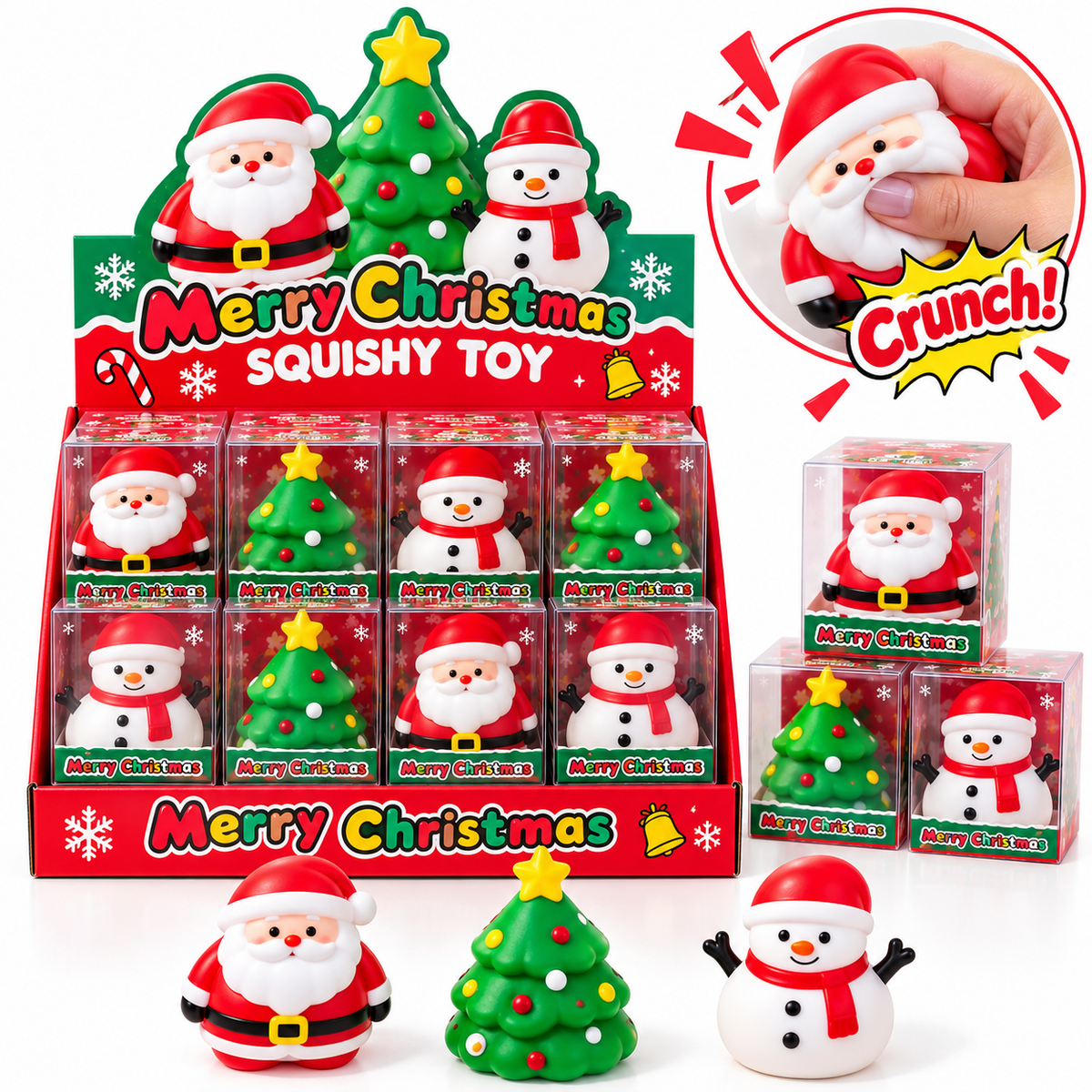 Merry Christmas Squishy Toy— Crunchy ASMR Holiday Squishies