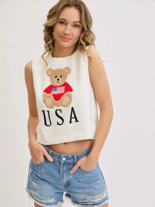 USA Teddy Bear Sweater