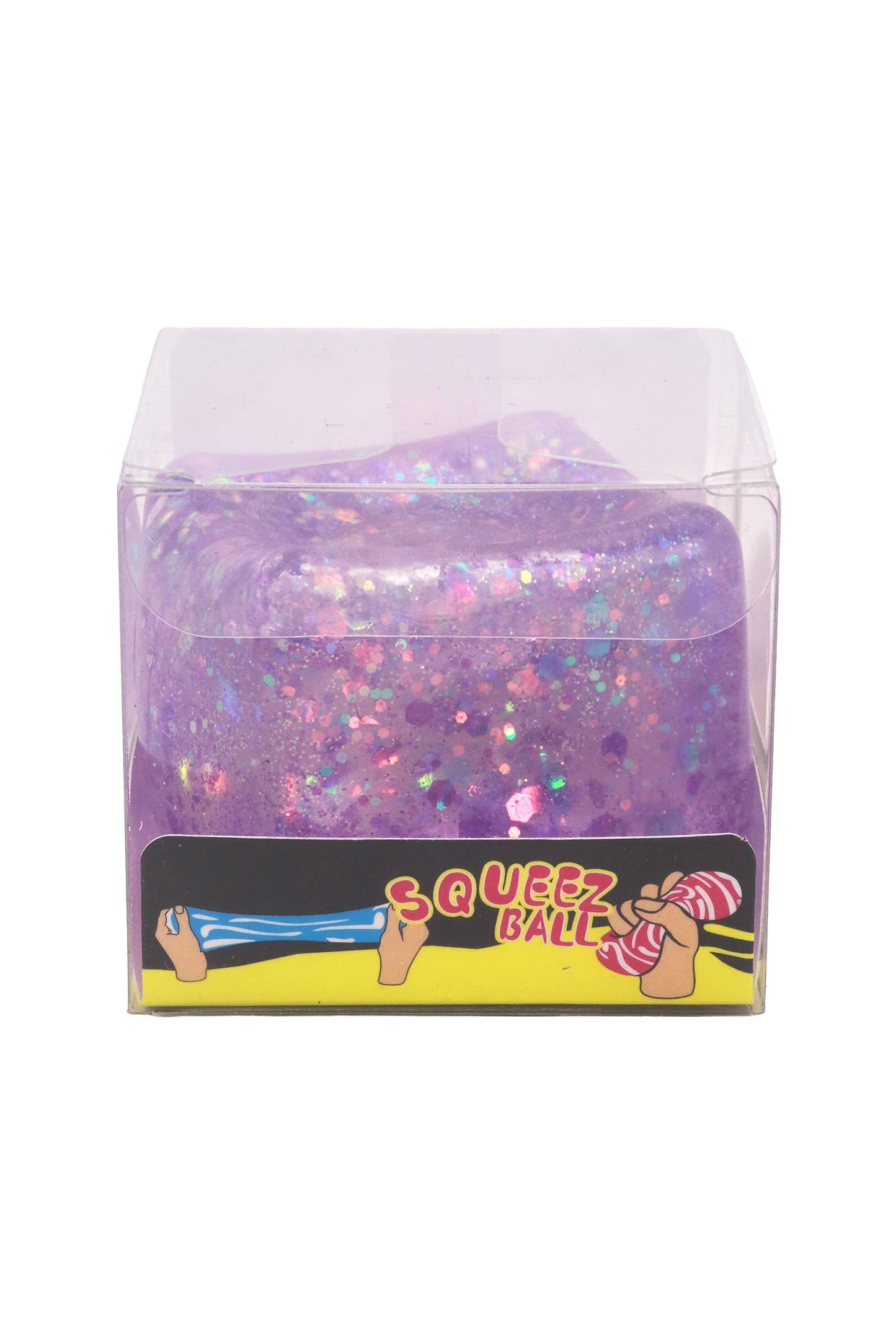 Shimmery Glitter Cube Putty Filled Squishy - 12 Pcs