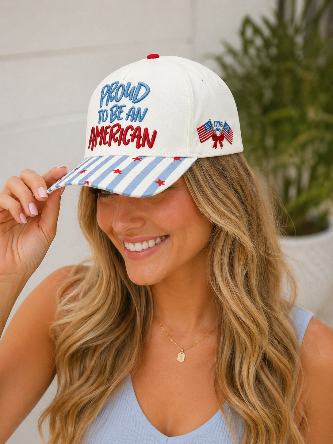 PREORDER Proud to Be an American Hat – Patriotic Embroidered Hat - Ships 6/22