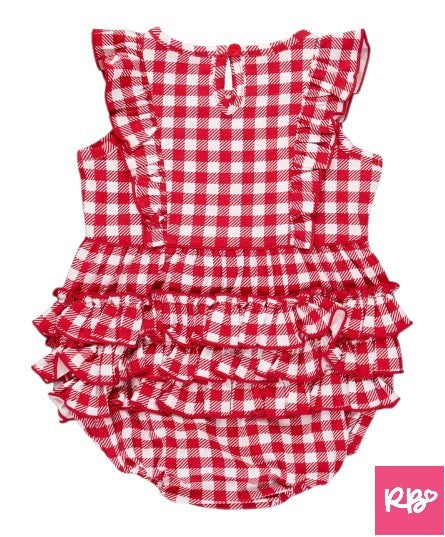 RB Red Gingham Romper|5965
