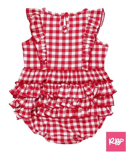 RB Red Gingham Romper|5965