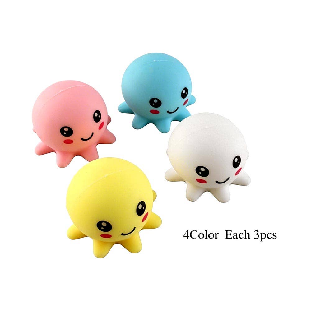12PCS - Cute Octopus Squeeze Squishy Stress Relief Toy