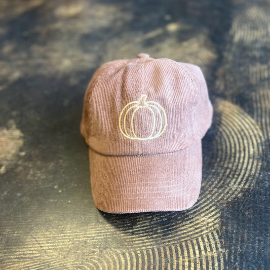 Pumpkin Outline Courdroy Hat|8089